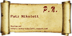 Patz Nikolett névjegykártya