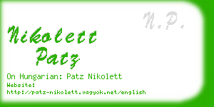 nikolett patz business card